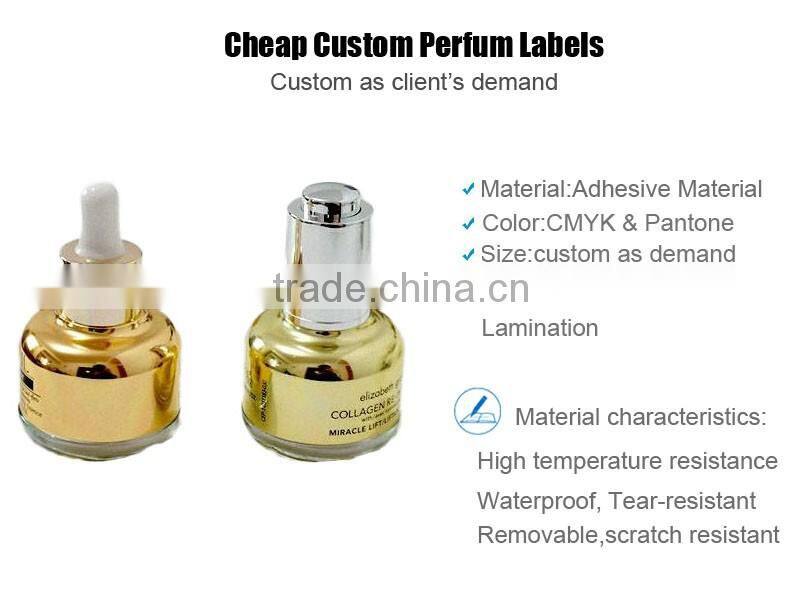 Clear Cheap Custom Metal Perfum Bottle Labels Printing