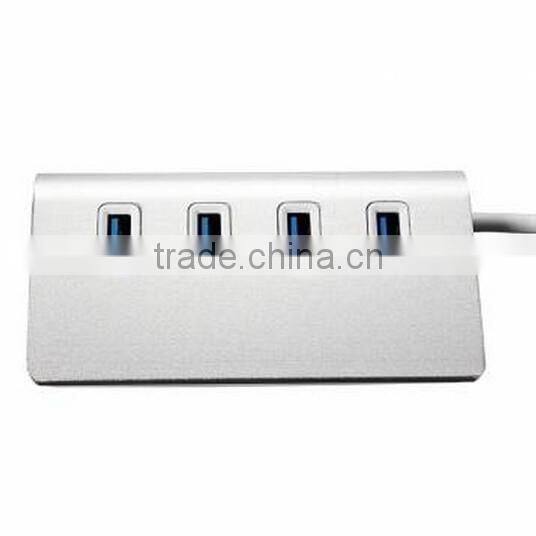 New Portable USB 3.0 4 Port Aluminum USB Splitter Hub With USB Cable