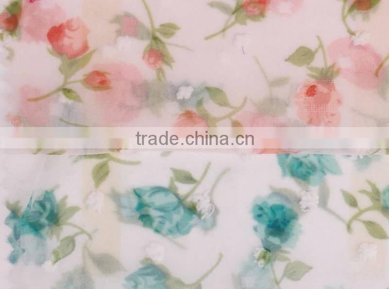 French Silk Chiffon Fabric | Silk Chiffon Floral Printed Fabric
