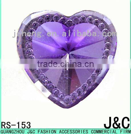 colorful heart shape resin stone