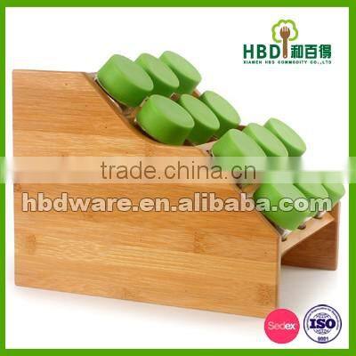 Buy glass spice set with bamboo rack ,spices glass container set,candle jars wholesale