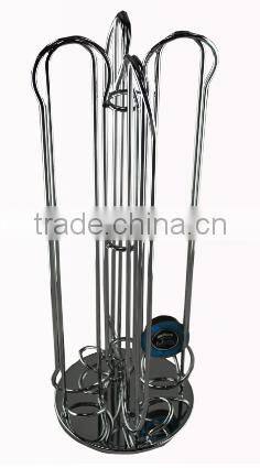 Customized wall mounted Stainless Steel Coffee Capsule Holder 24 pod storage