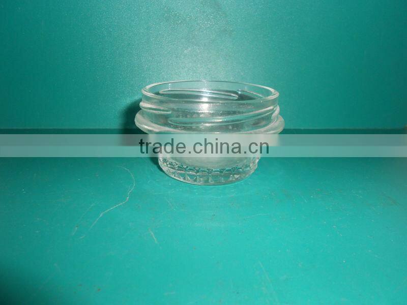1oz clear glass caviar jar