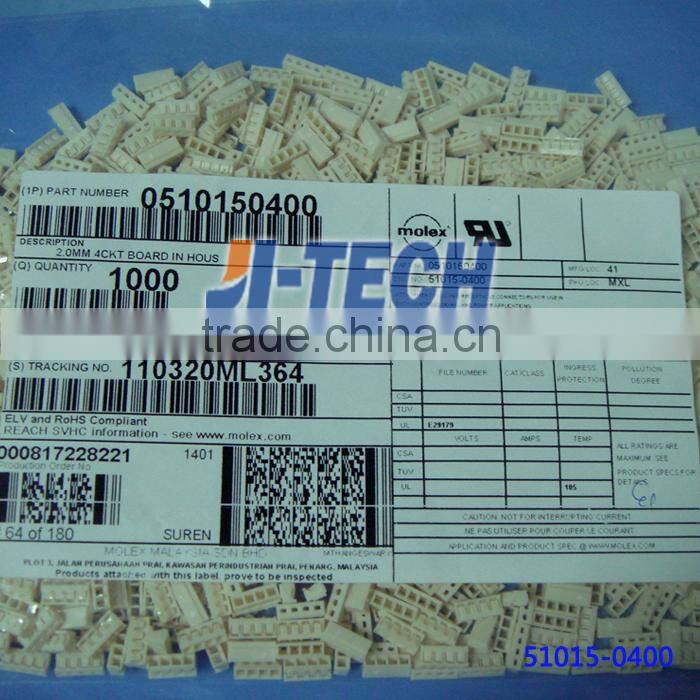 molex 2.0mm pitch crimp housing 4 pin male connector 51015 series 51015-0400