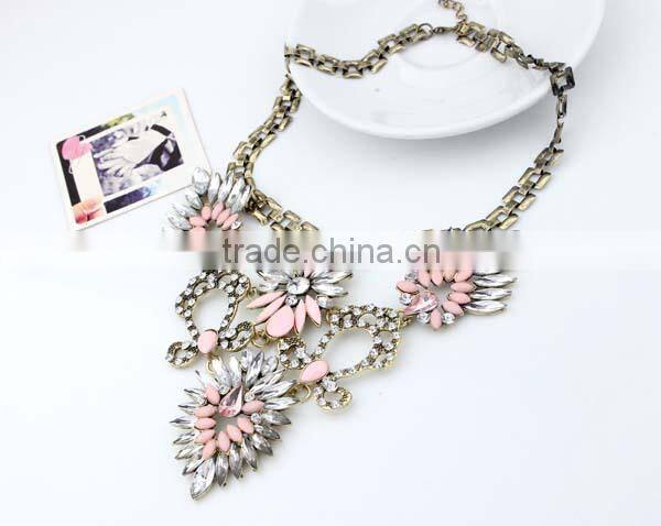 New Luxury Multicolor Flower Vintage Choker Collar Pendant Statement Necklace Women Fashion Necklaces for Women 2014