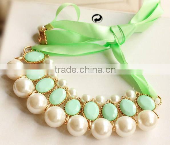 Fashion Big Pearl Choker Collar Vintage Pendant Statement Necklace Women Necklaces & Pendants Fashion Necklaces for Women 2014