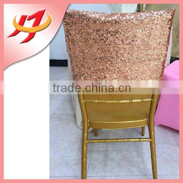 Factory sale high back gold sequin christmas chair covers for banquet