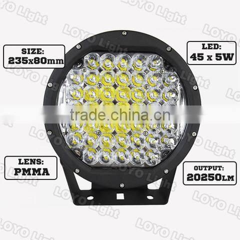 Car parts!! ATV 4x4 Accessories 10 inch 225w RED Led Round Driving light , LED offroad led driving spot light