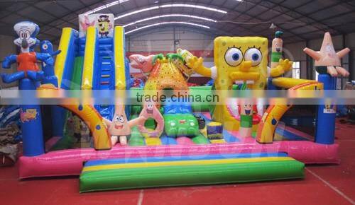 hot sale Spongebob inflatable amusement park,inflatable indoor playground,inflatable fun city