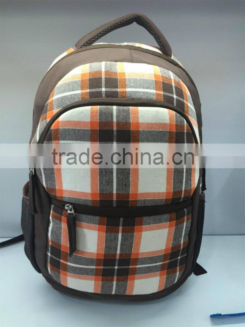 2016 fashion & concise plaid sport backpacks for outdoor activities,brown,YX-SP-04