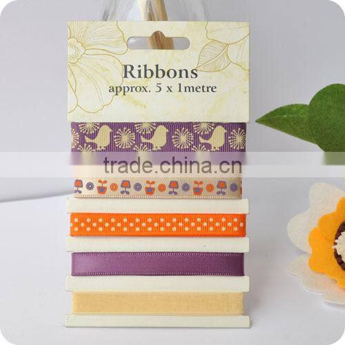 pattern ribbon, grosgrain ribbon ,wedding ribbon set , scrapbooking ribbon, ribbon for bowing