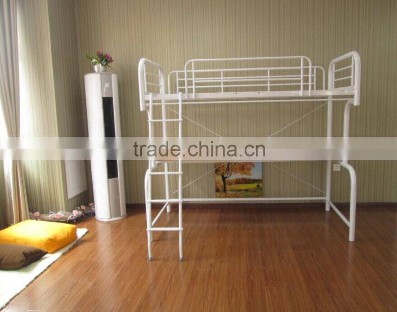 Metal Twin Loft Bed with desk Over Workstation, White