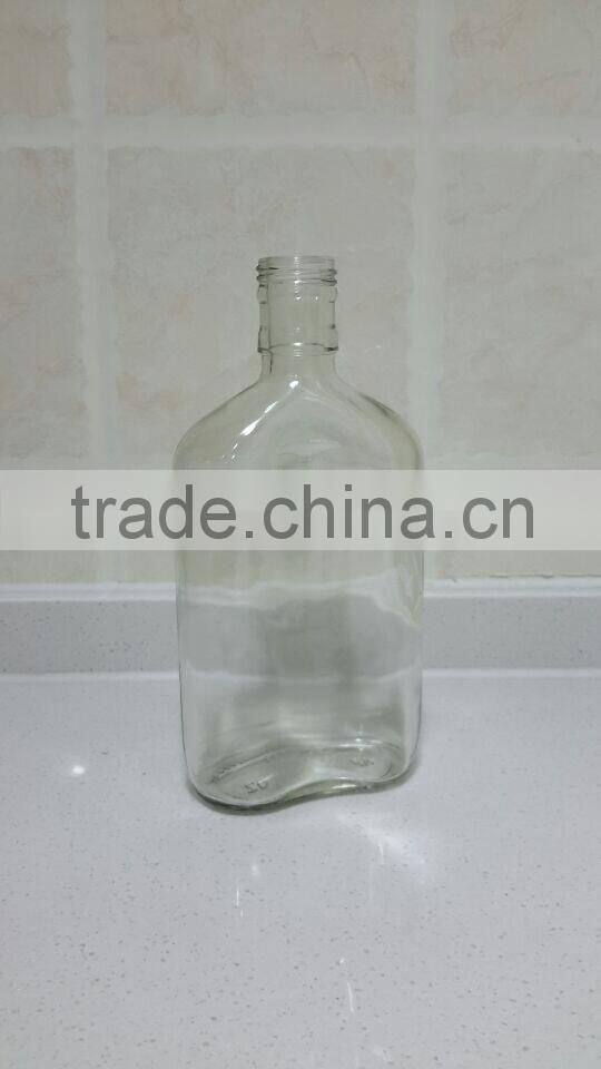 350ml Flint Empty Flat Glass Bottles for Spirits