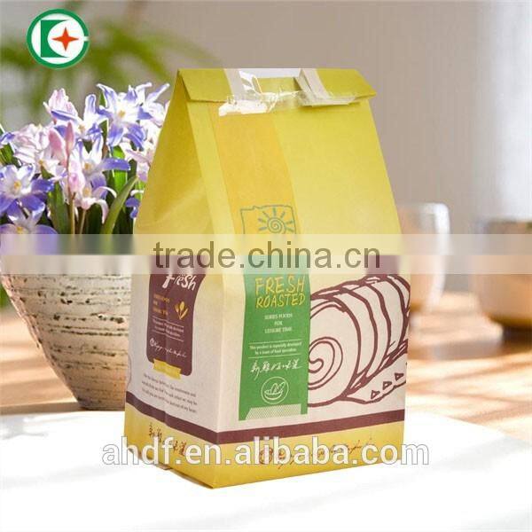 Chinese machine make custom printed bread paper bag with clear window