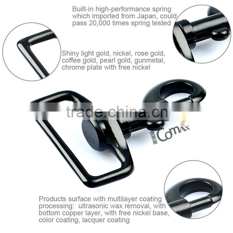 Bag Hardware Fittings Black Swivel Metal Clasp For Bags