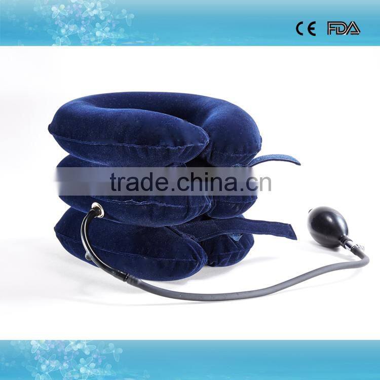 Comfortable full flannel travel neck pillow cervical collar portable inflatable cervical traction apparatus