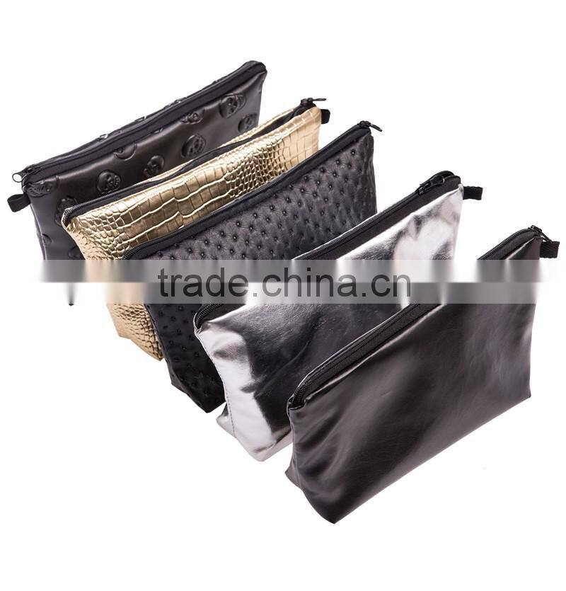 New Trends Leather Cosmetic Bag Cases Women Organizer Make-up bags High Texture Storage Beauty Simple Fashion Handbag