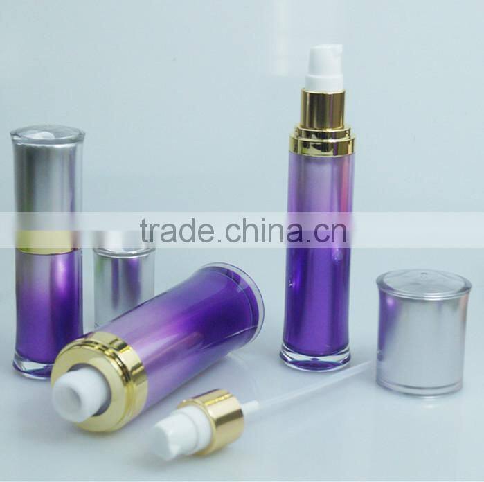 full set of cream jar and bottle in purple color for skin care products