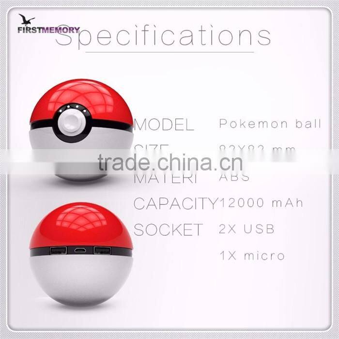 Game Pokemon Go III Powerbank Mobile Poke ball Plush Toy Power Bank Charger 12000mAh
