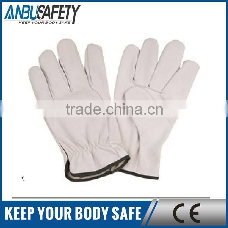 10.5 inches white deerskin leather work gloves