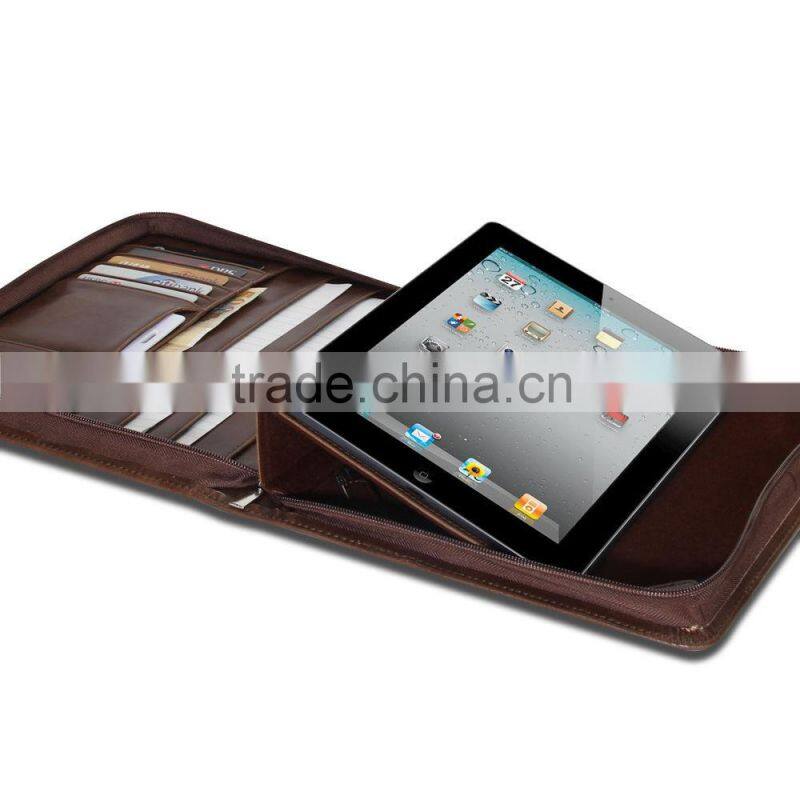Brown PU Leather Folio Portfolio Case for iPad 2/iPad 3/iPad 4/ iPad Air iPad 5