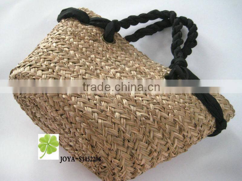 Natural seagrass summer straw handbag Beach straw bag