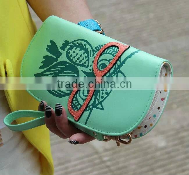 Cute Owl Glasses Hit Color Printing Korean Rounded Zipper Long Women Wallet New Fashion Ladies Clutch Card & ID Holders Purse