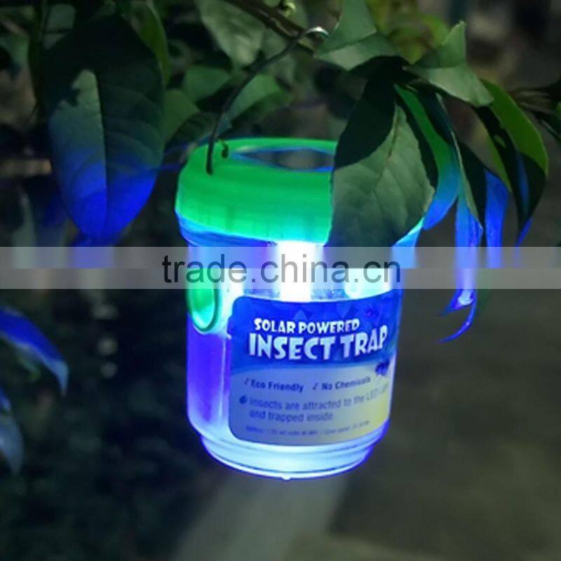 Hanging Solar Powered LED Light Electric Insect Fly Trap Mosquito Killer Lamp