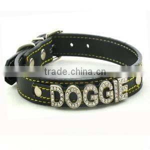 Genuine Real Leather Slide letter Dog collar PP-064
