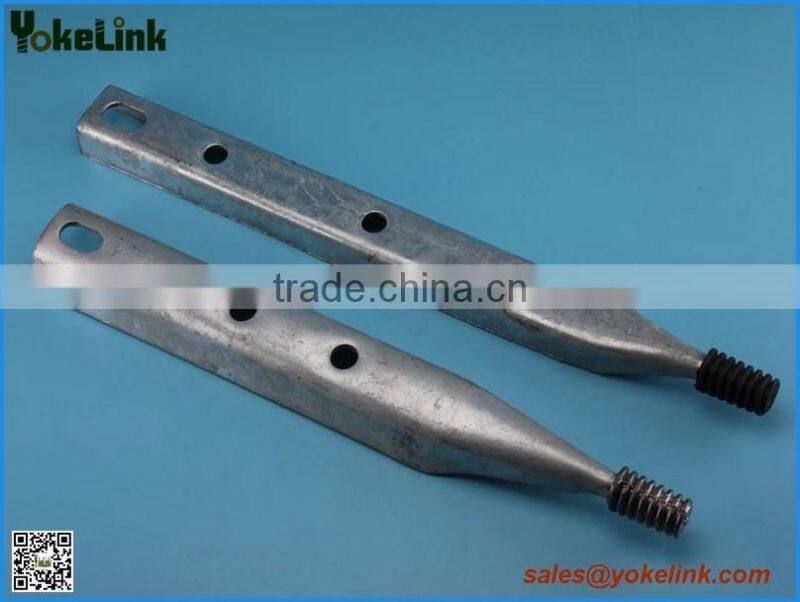 Steel pole top pin with nylon alloy threads