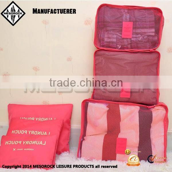 Waterproof 6pcs/set storage or saving extra space while traveling clothes storage mesh bag