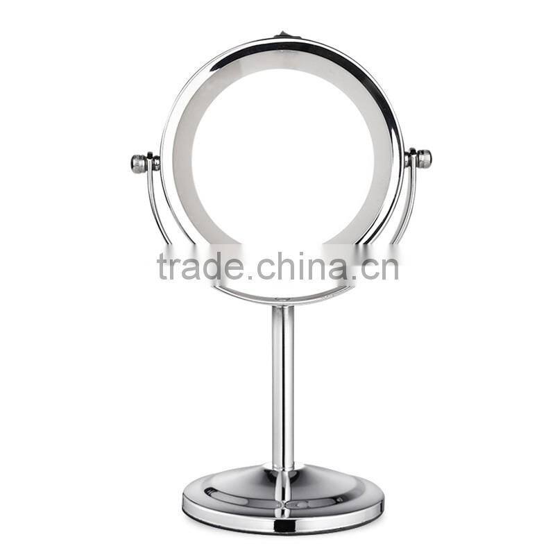 Double-sided desktop battery-operated makeup mirror with led light led cosmetic mirror