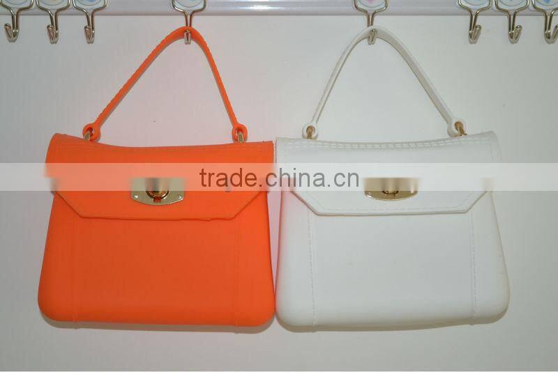 12colors stock!!! Fashion silicone rubber handbag for lady
