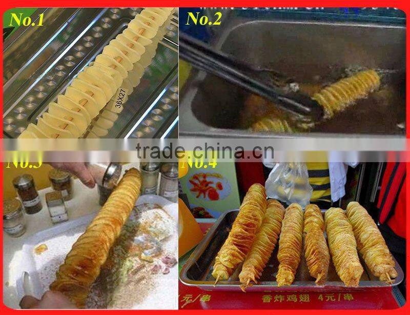 Manual Tornado Potato Twist Cutter Spiral Potato Slicer Potato Machine with 2pcs Blades