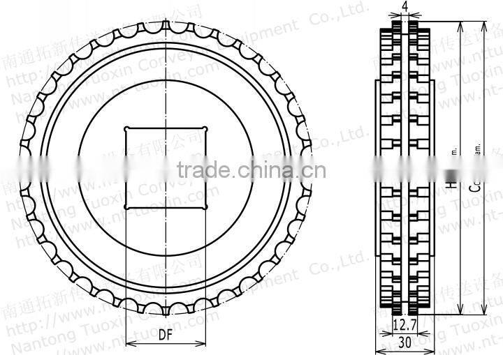 Classic Machined Plastic Sprocket for M1200 Modular Belt