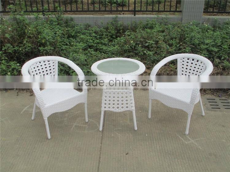 Hexagonal 2 Seater Table Set Used Cafe Poly Rattan Furniture Restaurant