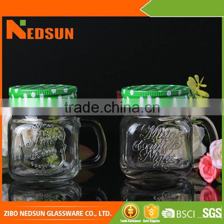 Alibaba express wholesale Embossed Wholesale mason jars 250ml