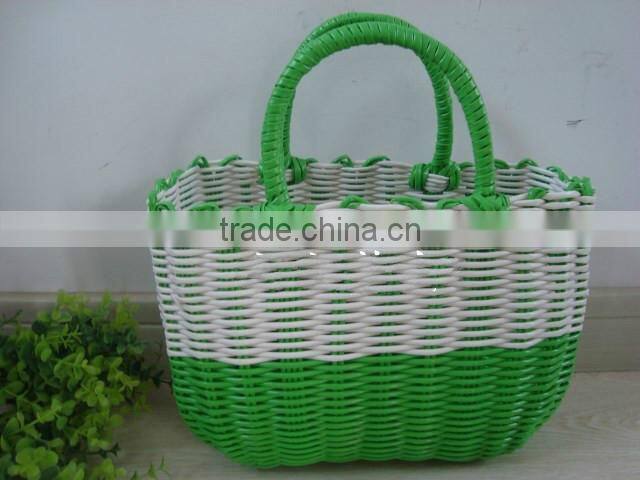 wholesale round flat plastic rattan basket plastic basket for fruit plastic bread basket