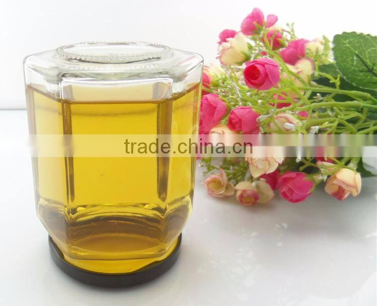 Promotional Stock 100ml 3.5oz hexagon-shaped glass honey jam jar & bottle