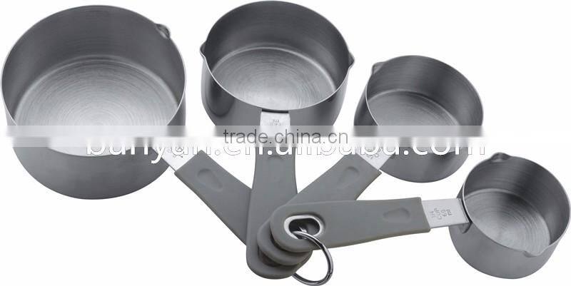 Top Quality 4pcs Stainless Steel Spoon Set Measuring Cup Spoon With Silicon Handle