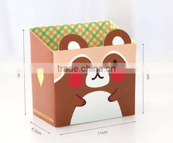 2514 Cute animal paper storage box custom stationery pen holder wholesale
