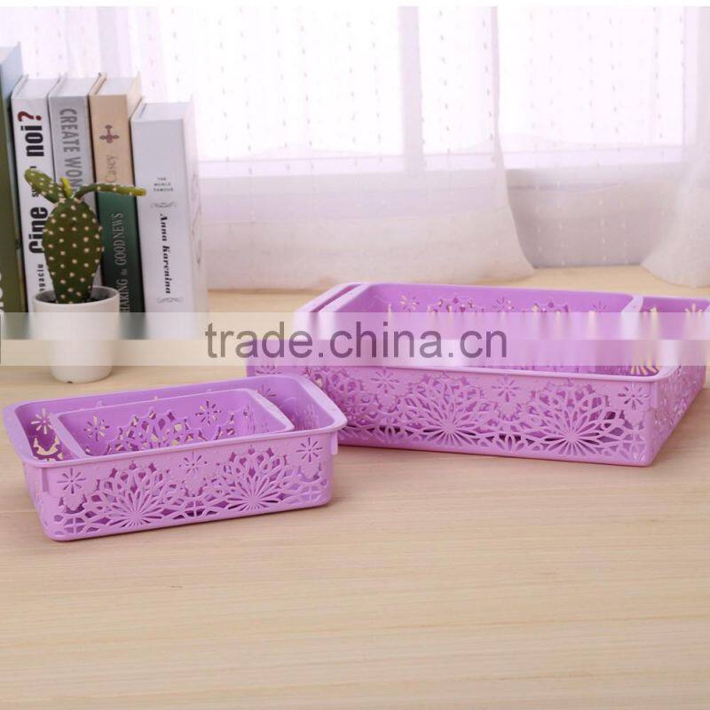 N515 Home Organization Storage Manufactory Hollow Out Plastic Storage Box Big Storage Holder