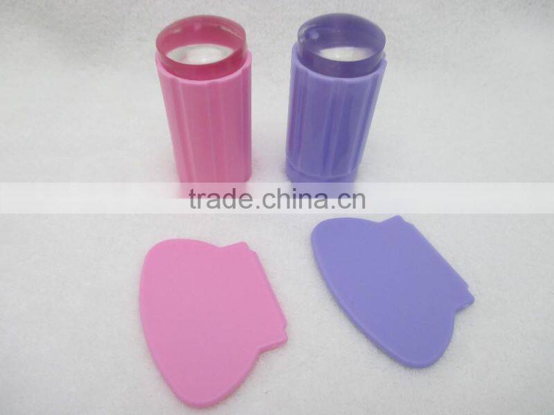 2016 new color stamp nail art clear plastic plate jelly stamp scraper toolset stamp scraper kit