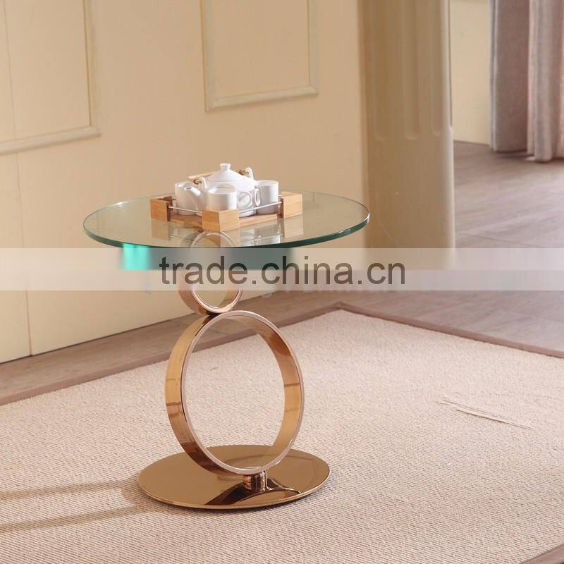 Stainless Steel Glass Side Table