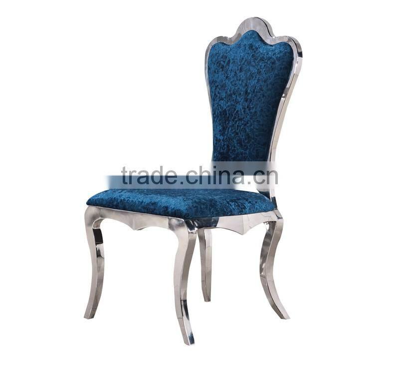 luxury rose golden white PU cover dining chair hotel room chair
