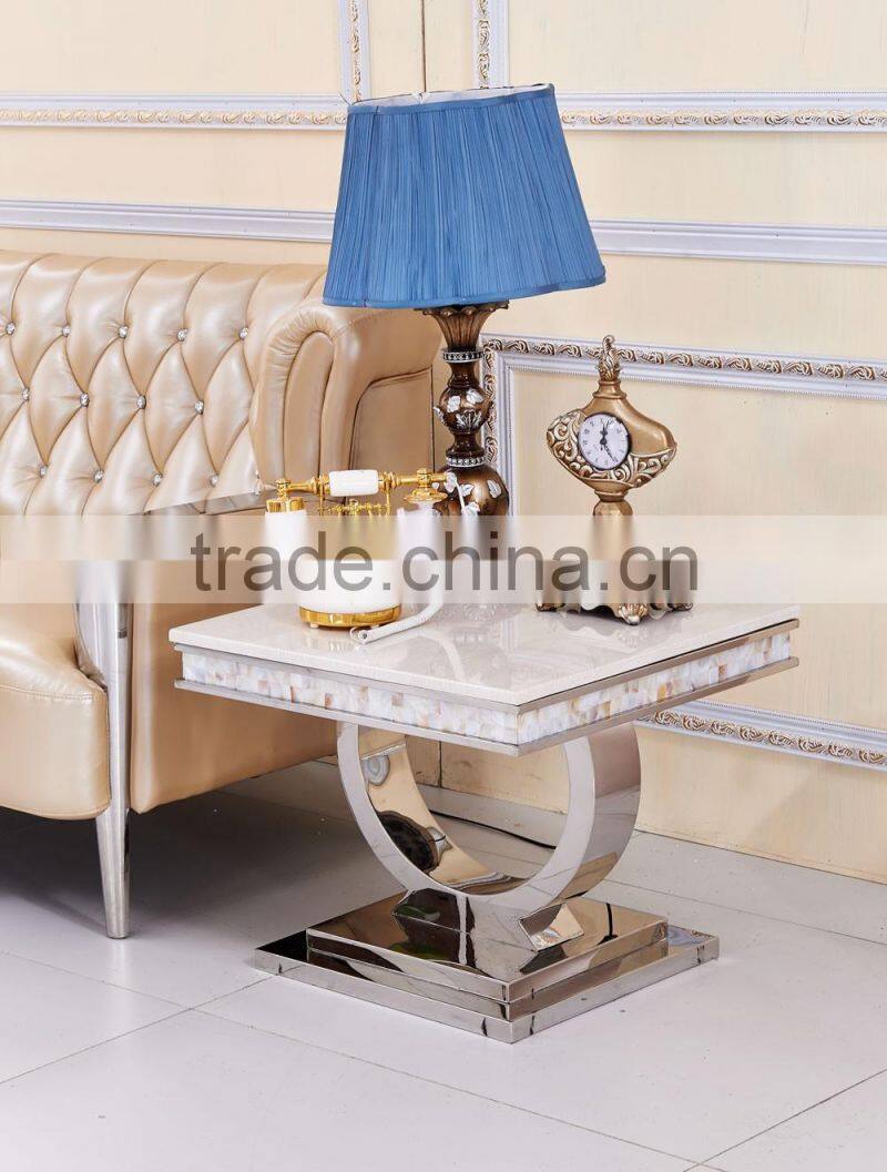 Modern appearance side table with stainless steel frame