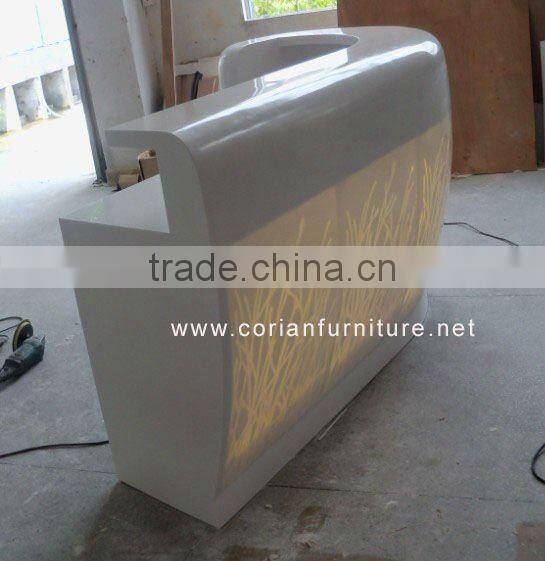 Custom sized coiran acrylic solid surface hotel lobby furniture