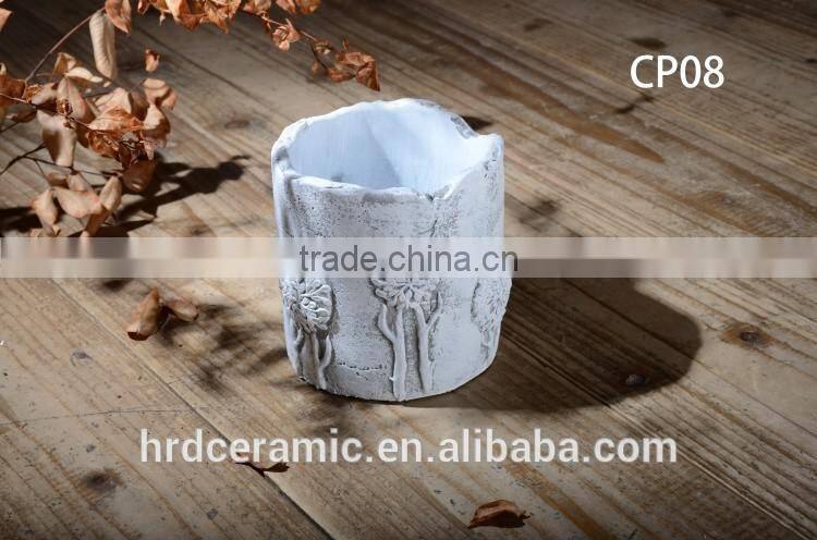 Unique design pot cement flower pot for plant garden pot