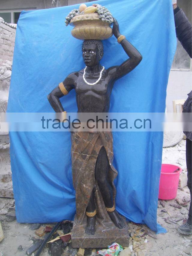African style marble lady statue