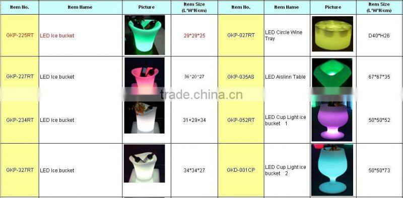 led remote control waterproof colorful PE bottle holder